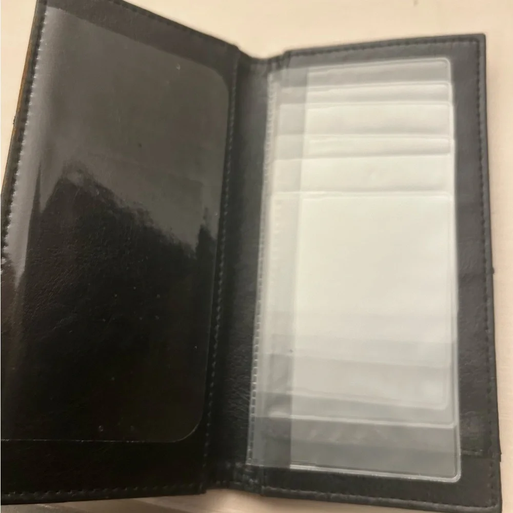 Western Embossed Black Leather Card Holder/wallet-excellent shape!